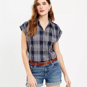 Loft Dolman Everyday Plaid Top
